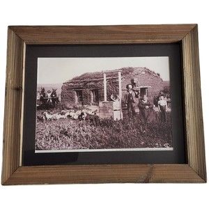 Antique Vintage Family Photograph Homestead Farm House 1888 Nebraska Large frame